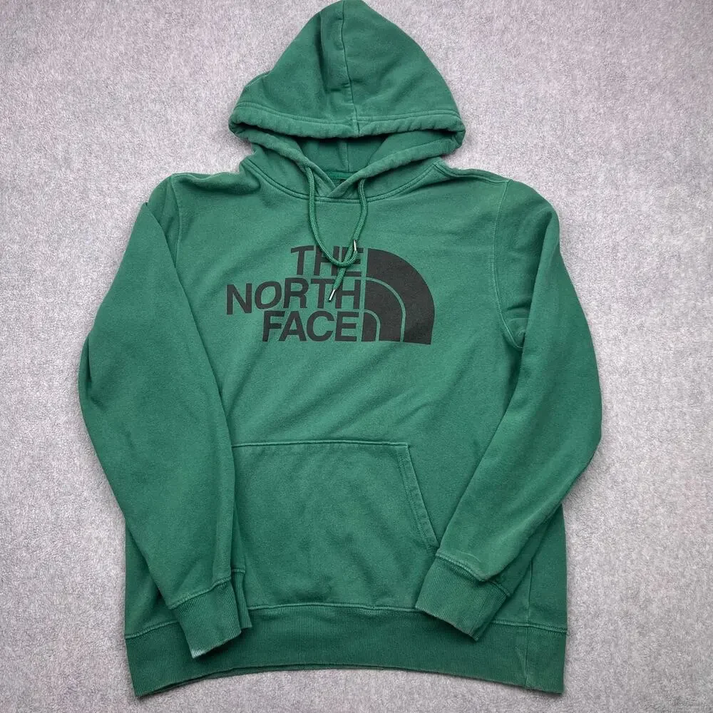 the north face hoodie green drawstring sweatshirt large